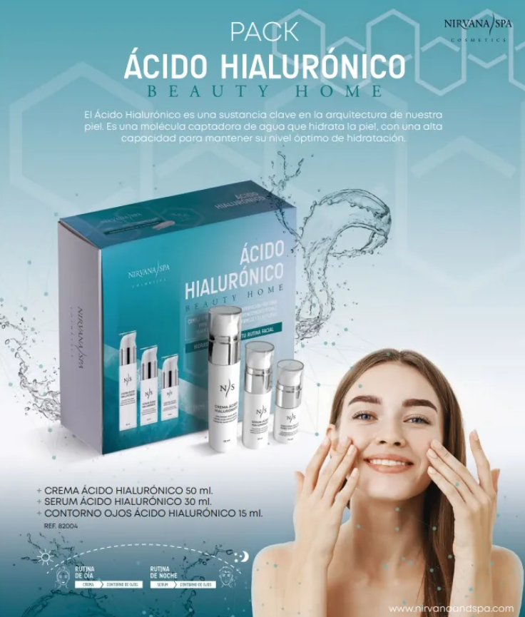Pack Ácido Hialurónico Nirvana Spa con descripción de los productos