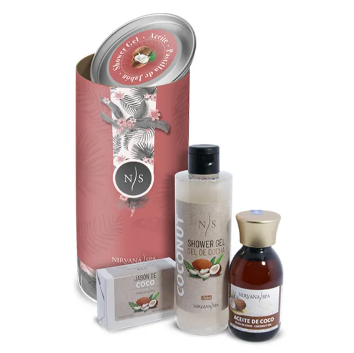 Pack Experiencia Cocoterapia Nirvana Spa con gel, aceite y jabón de coco y vainilla