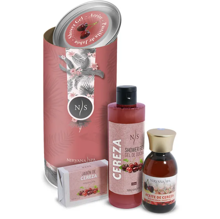 Pack Experiencia Cerezaterapia Nirvana Spa con gel, aceite y jabón de cereza