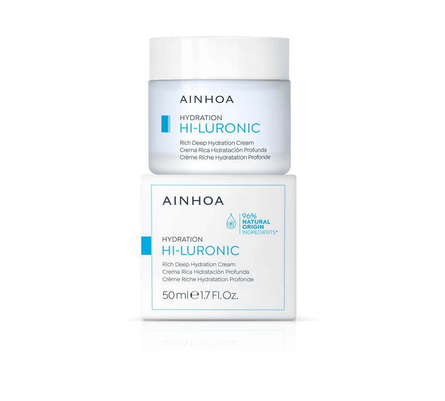 Crema hidratante profunda Hi-Luronic Ainhoa con ácido hialurónico para piel seca o deshidratada