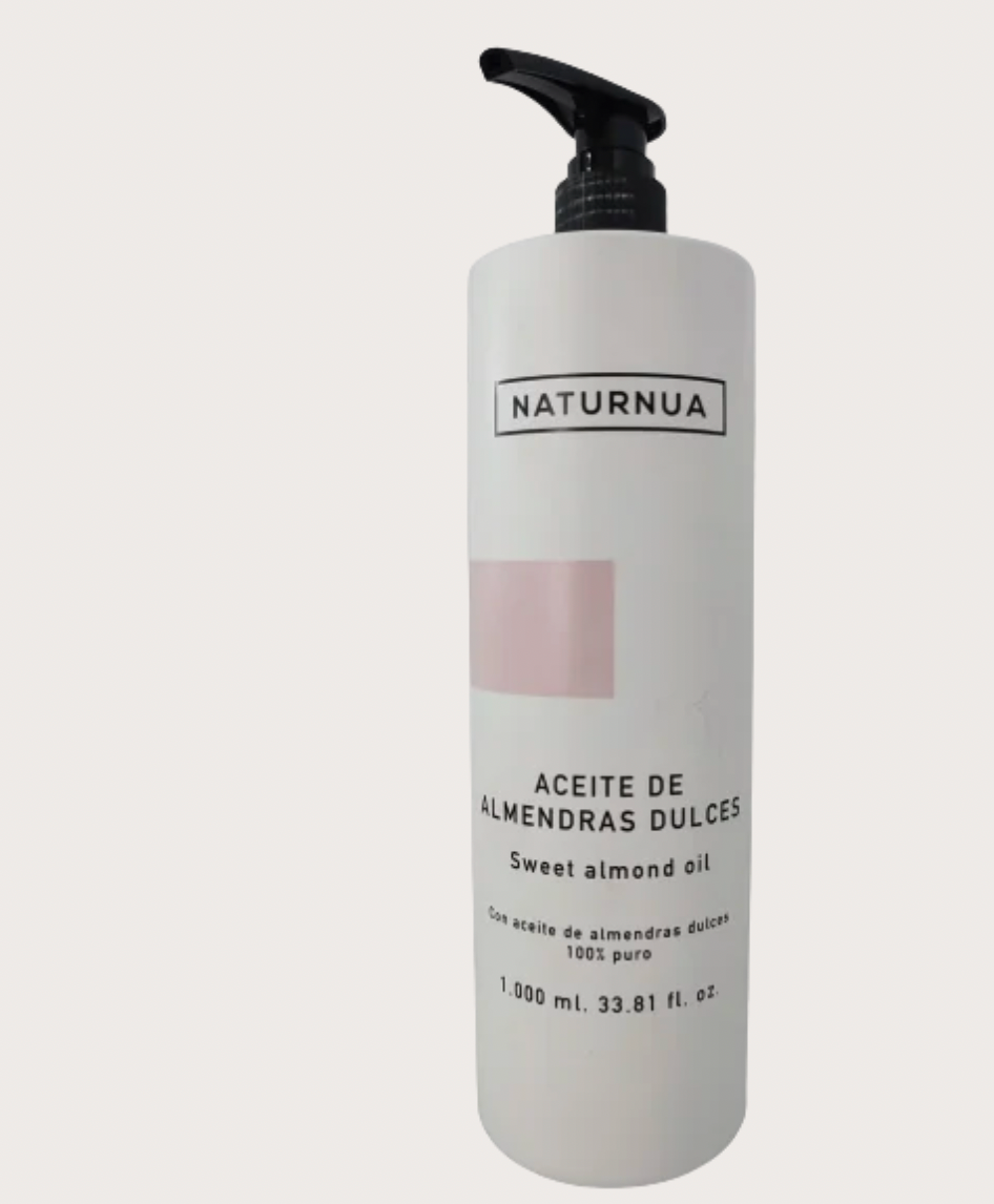 aceite de almendras dulces Naturnua 1000 ml para cuidado corporal y masaje