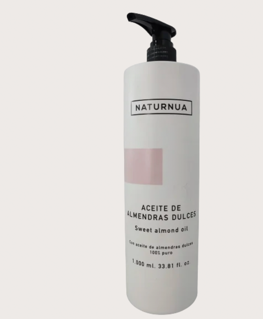 aceite de almendras dulces Naturnua 1000 ml para cuidado corporal y masaje